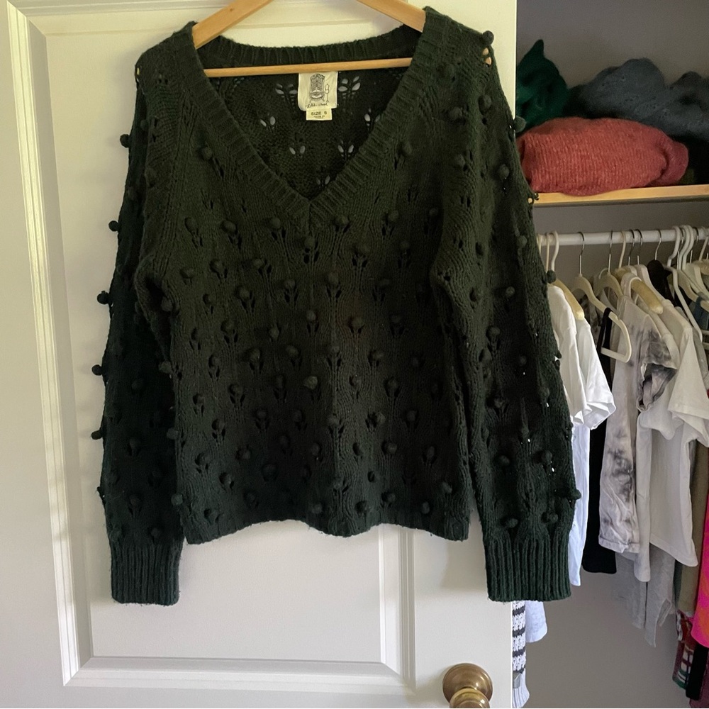 Anthropologie Lilli Ann Green Knit Sweater